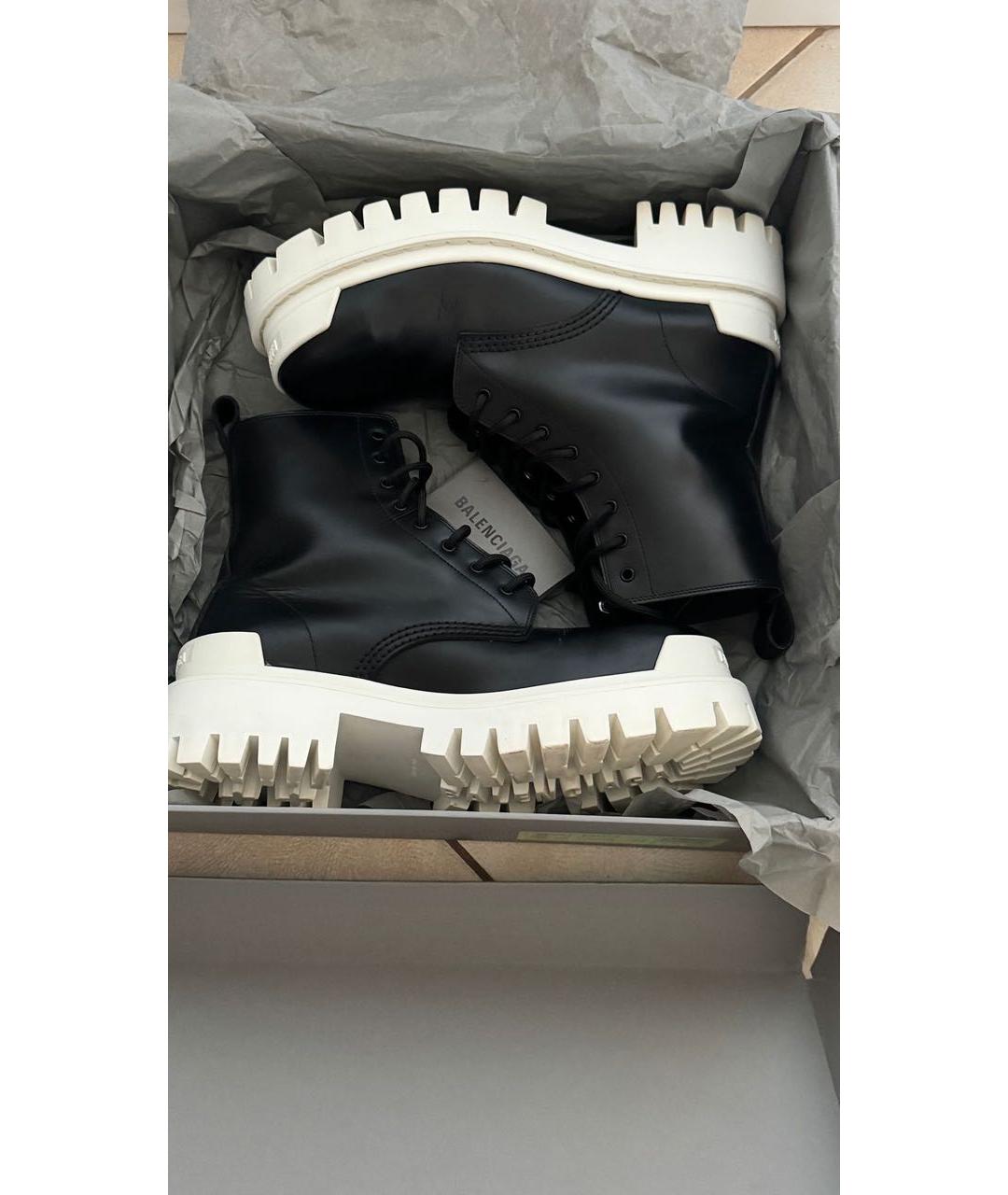 BALENCIAGA Черные кожаные ботинки, фото 4