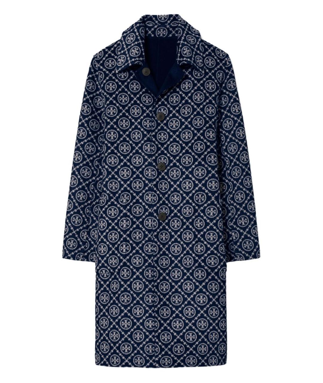 TORY BURCH Синее шерстяное пальто, фото 4