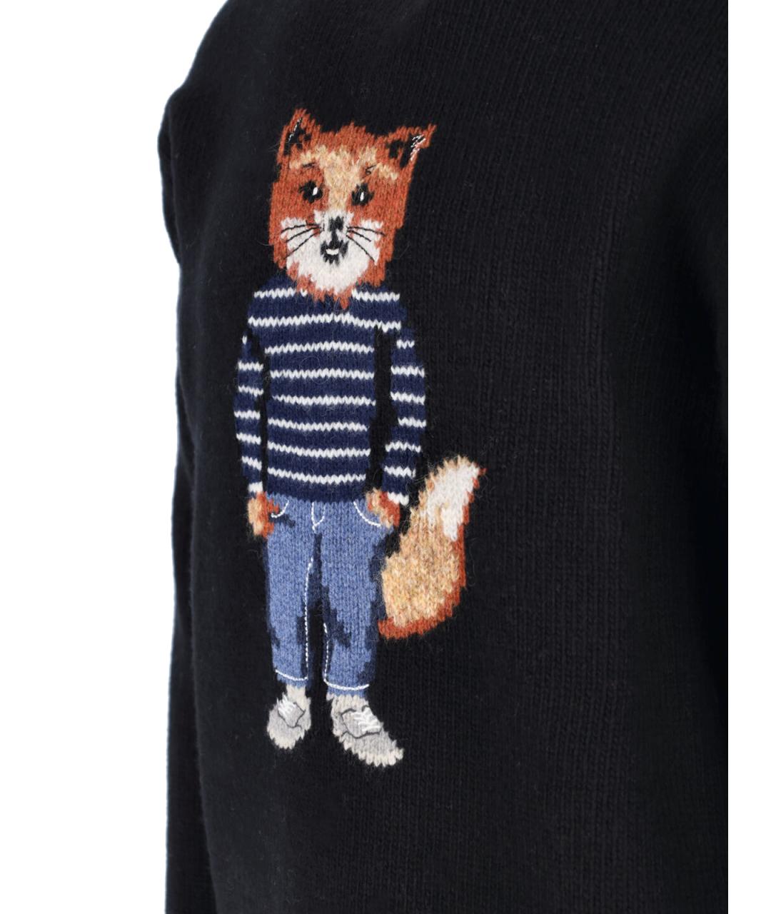 MAISON KITSUNE Черный шерстяной джемпер / свитер, фото 3