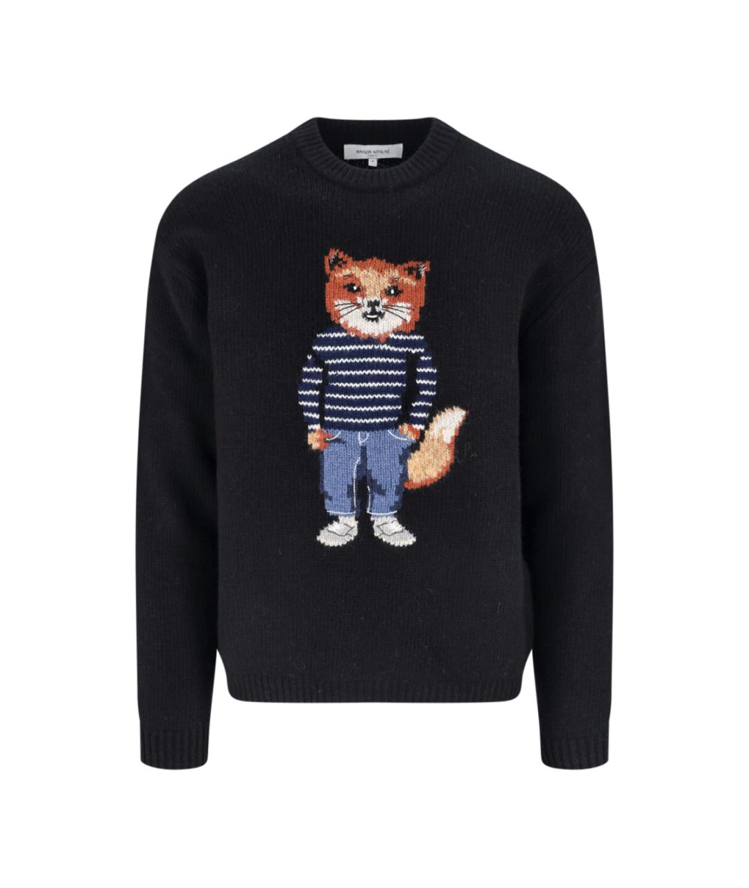 MAISON KITSUNE Черный шерстяной джемпер / свитер, фото 1