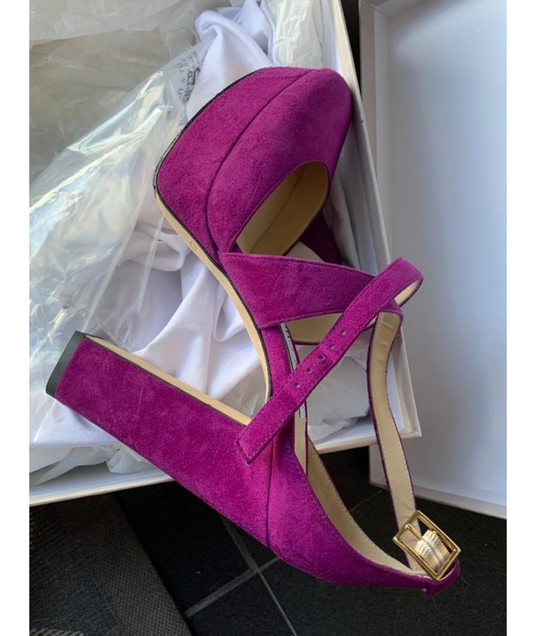 JIMMY CHOO Фиолетовые замшевые туфли, фото 2
