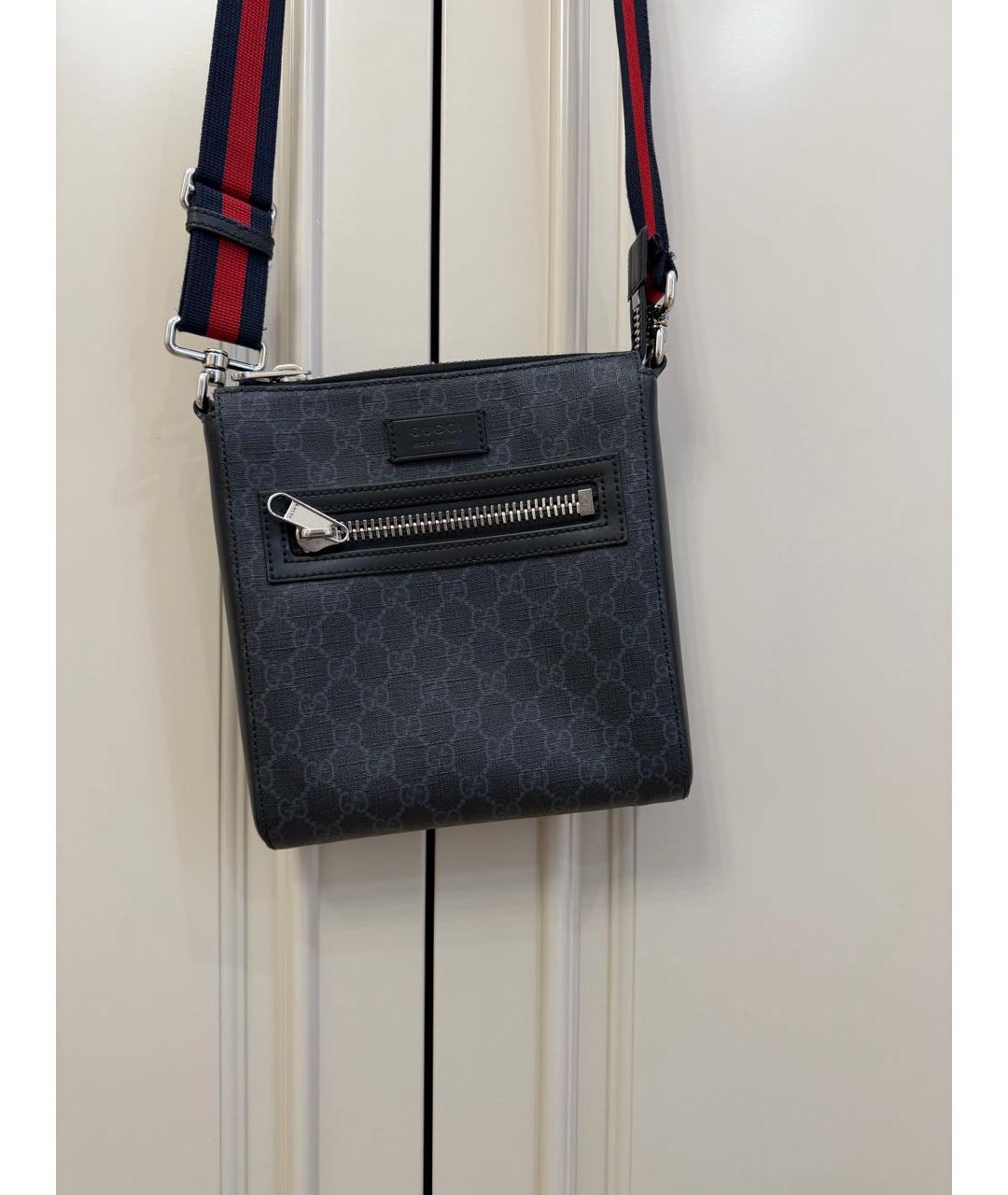 GUCCI Черная сумка на плечо из искусственной кожи, фото 8
