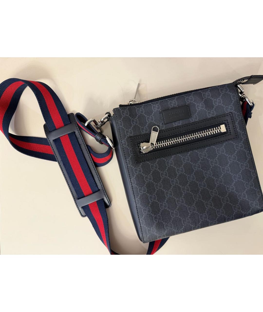 GUCCI Черная сумка на плечо из искусственной кожи, фото 9
