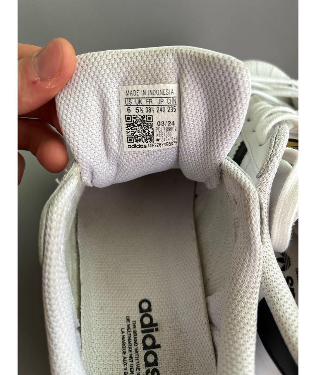 ADIDAS Белые кожаные кроссовки, фото 5