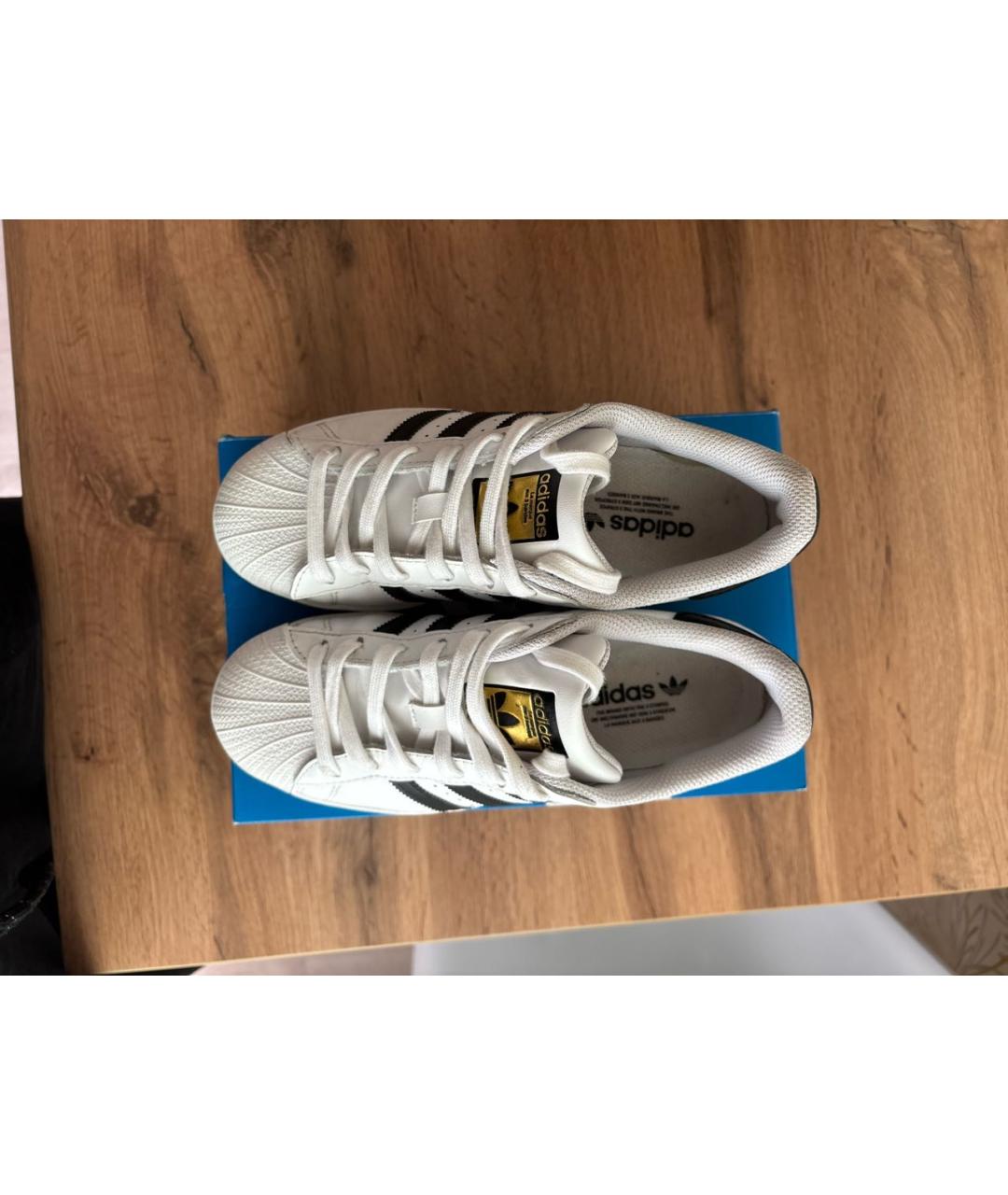 ADIDAS Белые кожаные кроссовки, фото 3