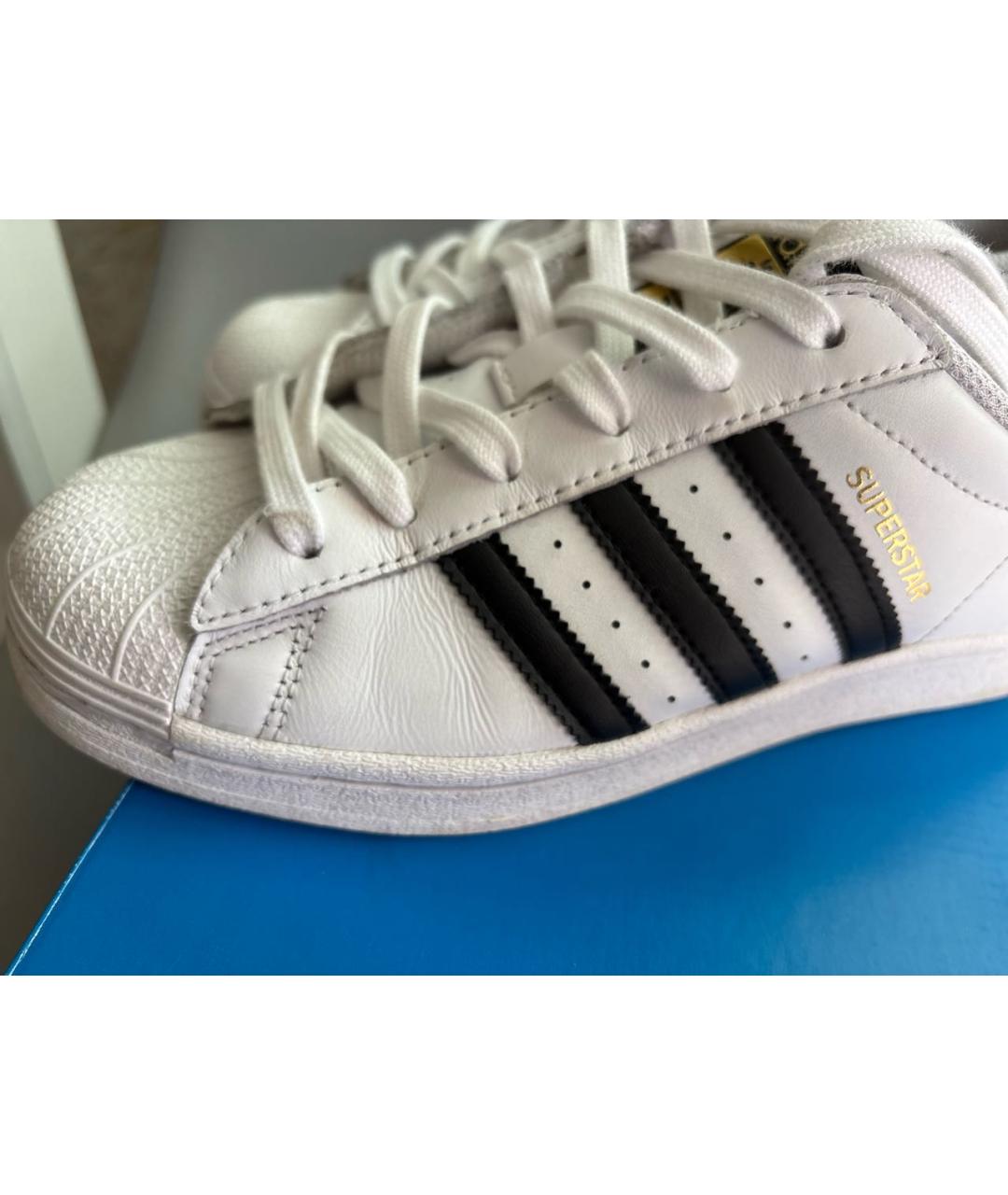 ADIDAS Белые кожаные кроссовки, фото 7