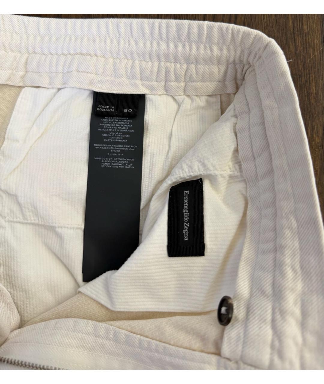 ERMENEGILDO ZEGNA XXX Бежевые хлопковые повседневные брюки, фото 2