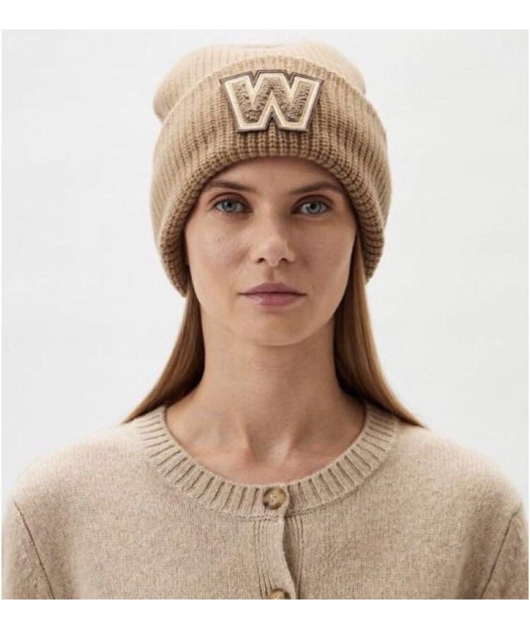 WEEKEND MAX MARA Бежевая шерстяная шапка, фото 2