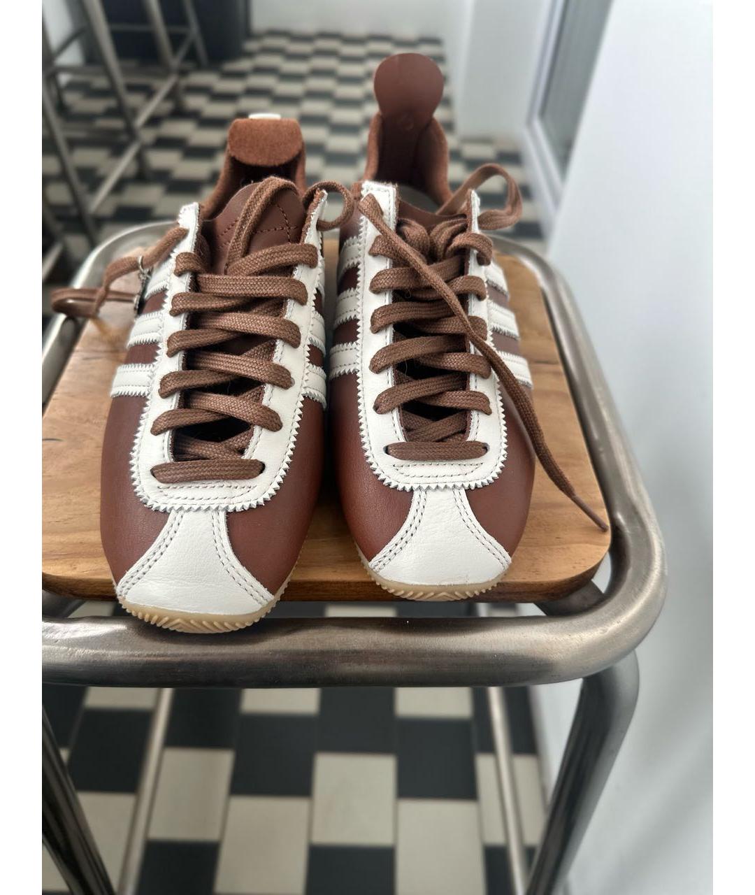 ADIDAS Коричневые кожаные кеды, фото 2