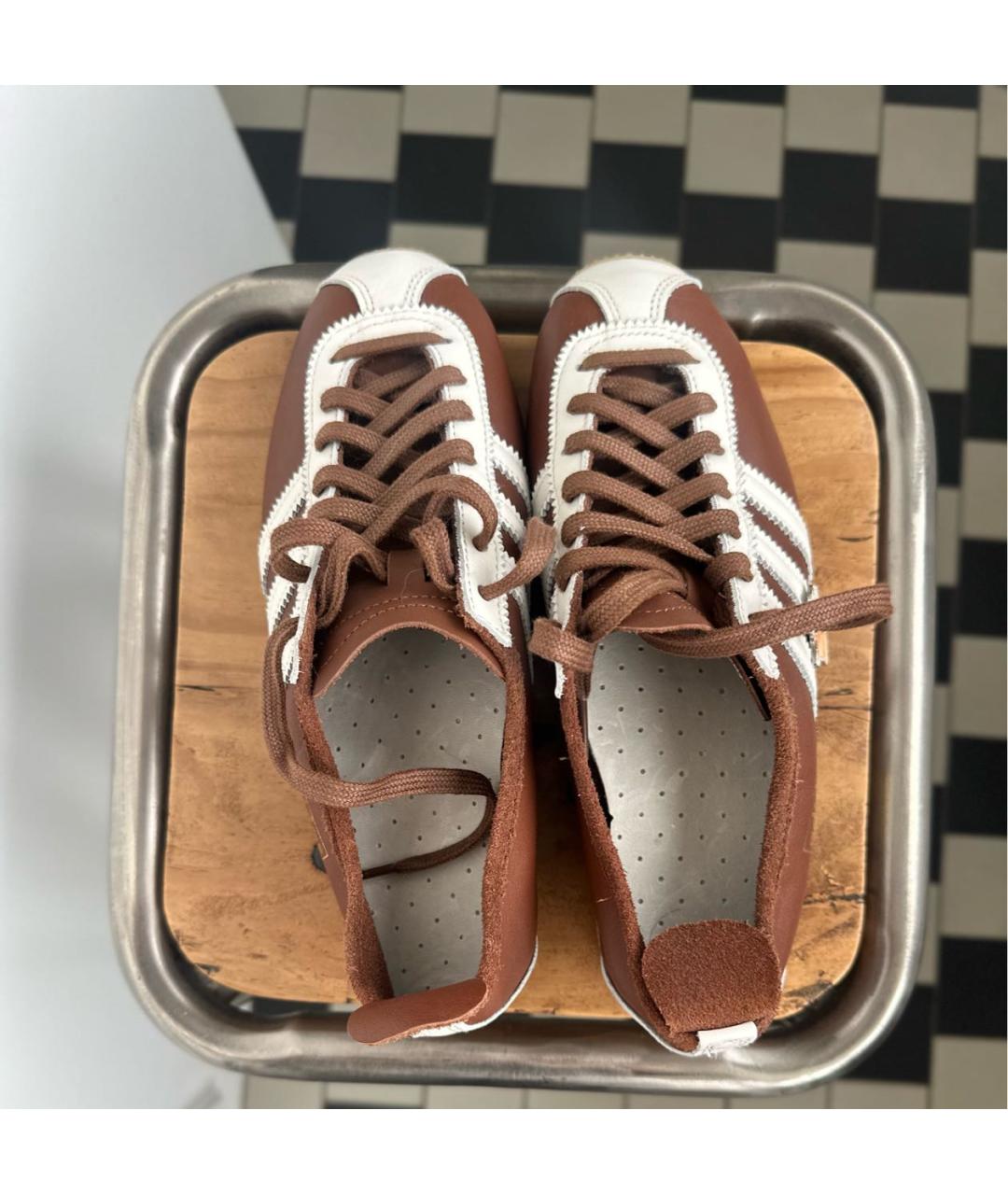 ADIDAS Коричневые кожаные кеды, фото 3