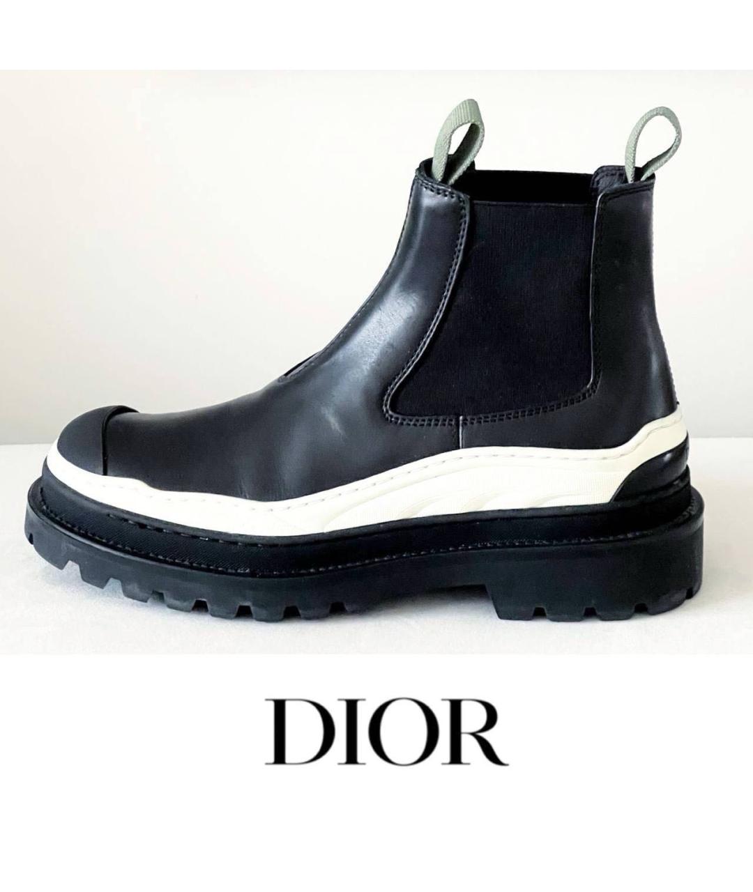 CHRISTIAN DIOR Черные кожаные полусапоги, фото 6