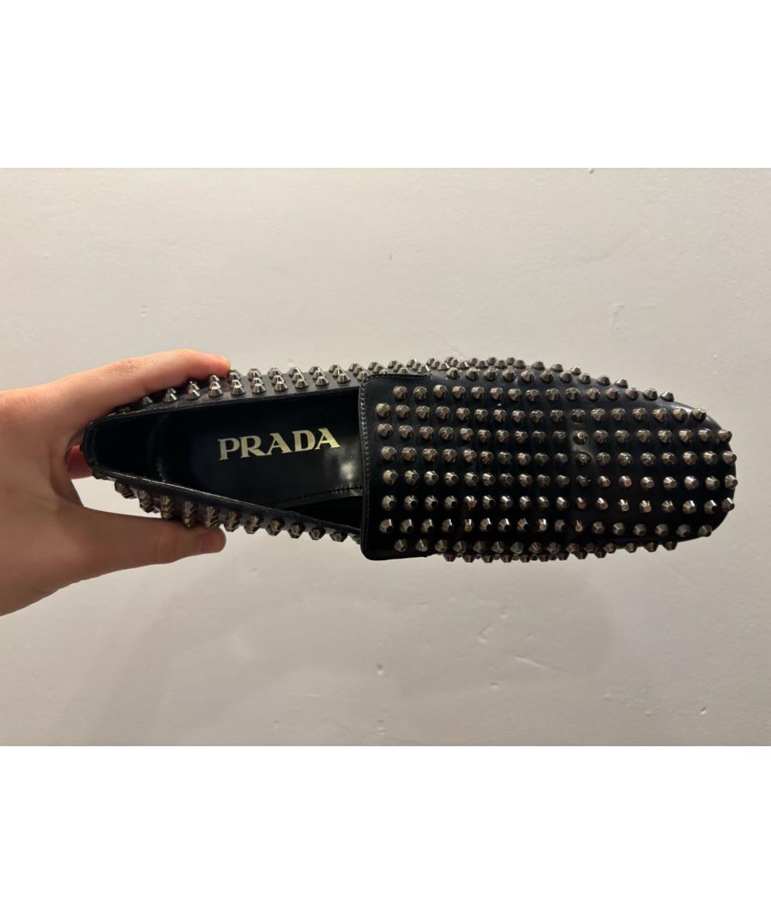 PRADA Черные кожаные лоферы, фото 3
