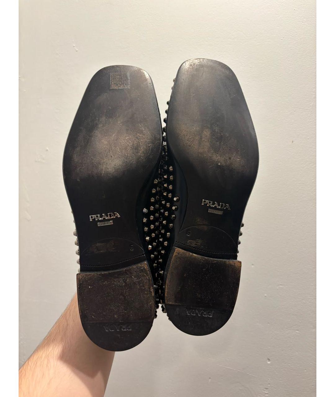 PRADA Черные кожаные лоферы, фото 6