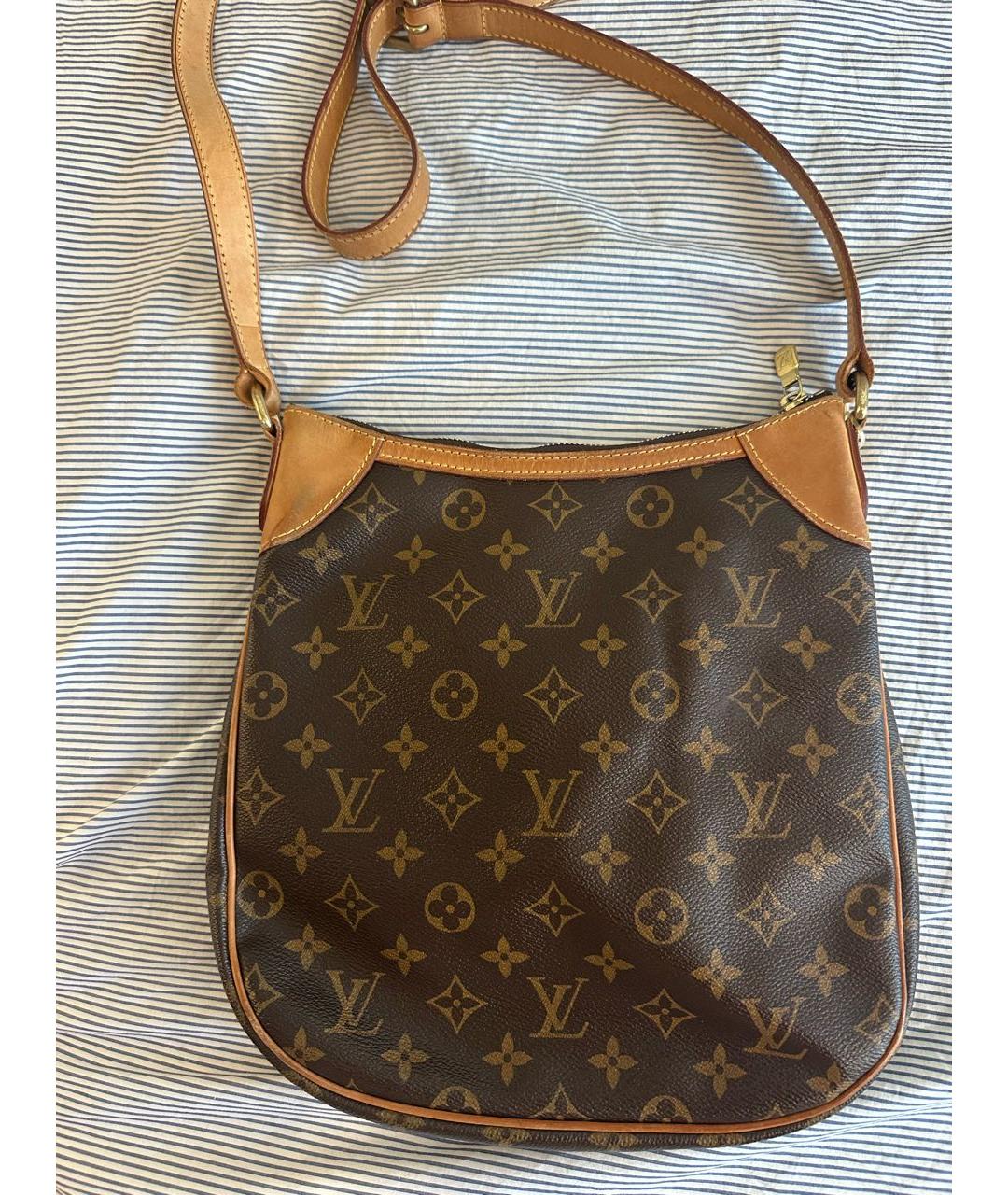 LOUIS VUITTON Коричневая кожаная сумка через плечо, фото 3