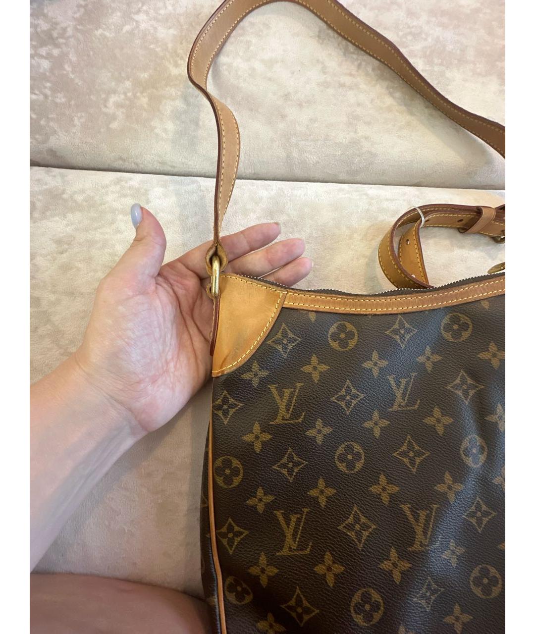 LOUIS VUITTON Коричневая кожаная сумка через плечо, фото 7