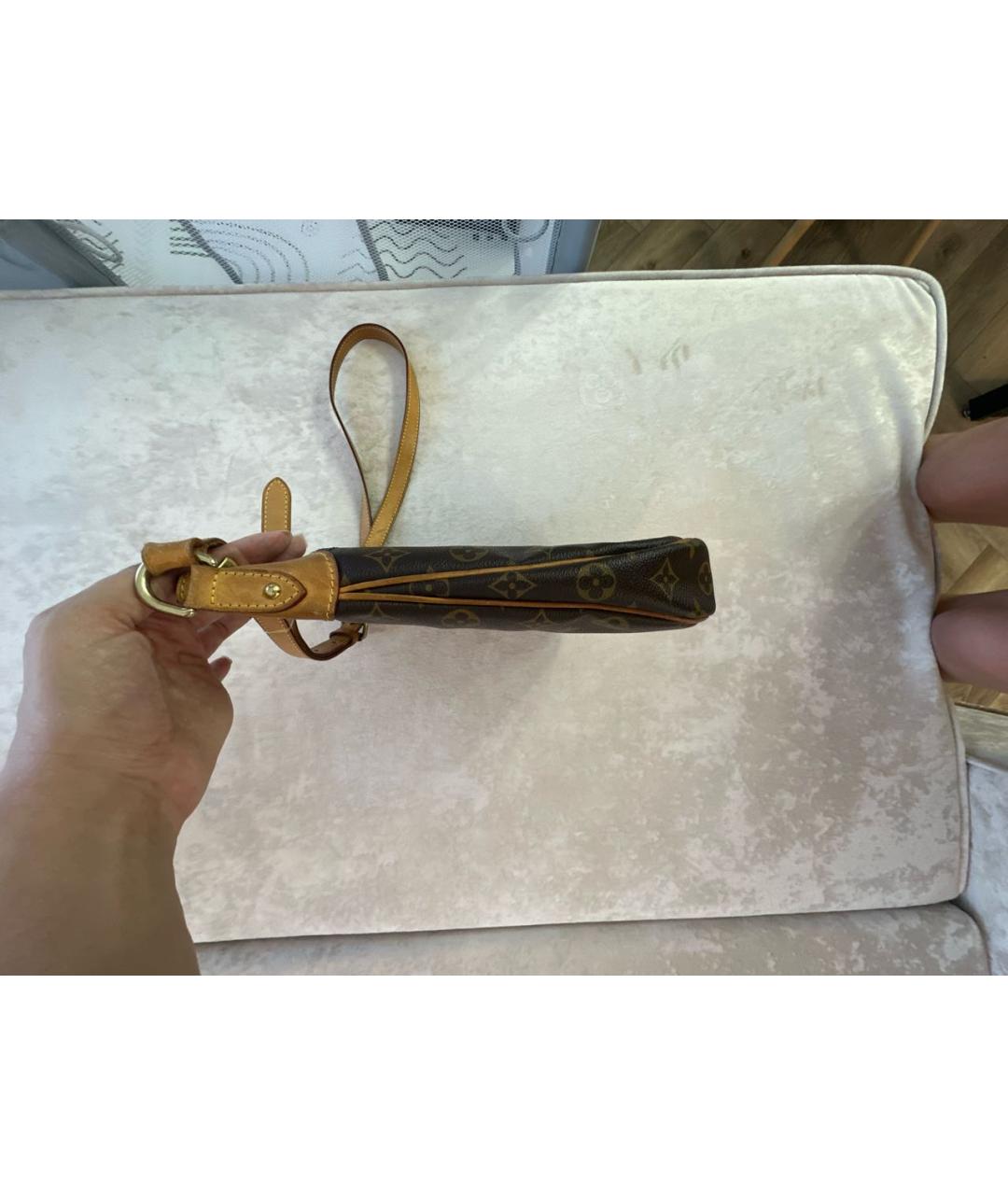 LOUIS VUITTON Коричневая кожаная сумка через плечо, фото 2