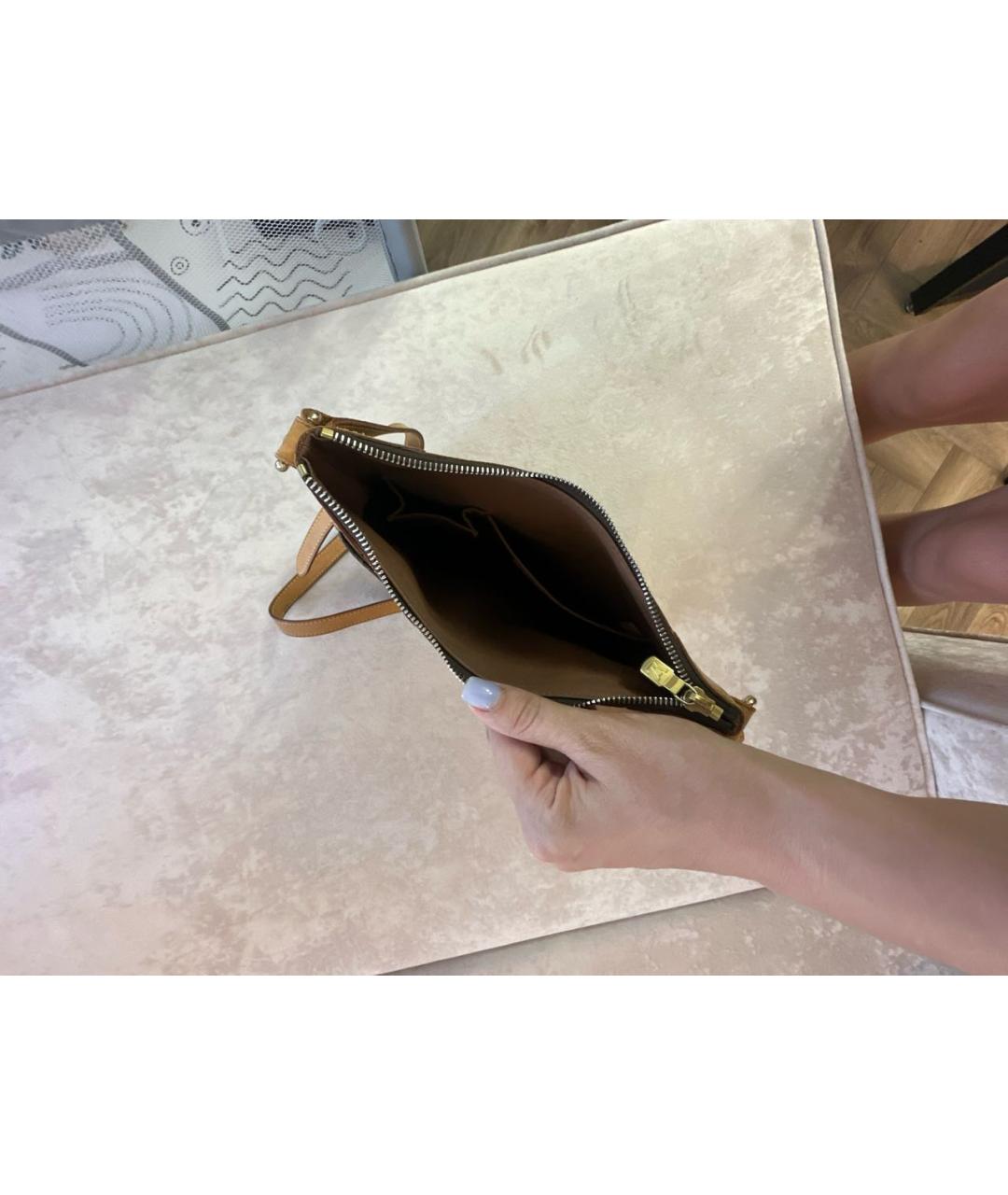 LOUIS VUITTON Коричневая кожаная сумка через плечо, фото 4