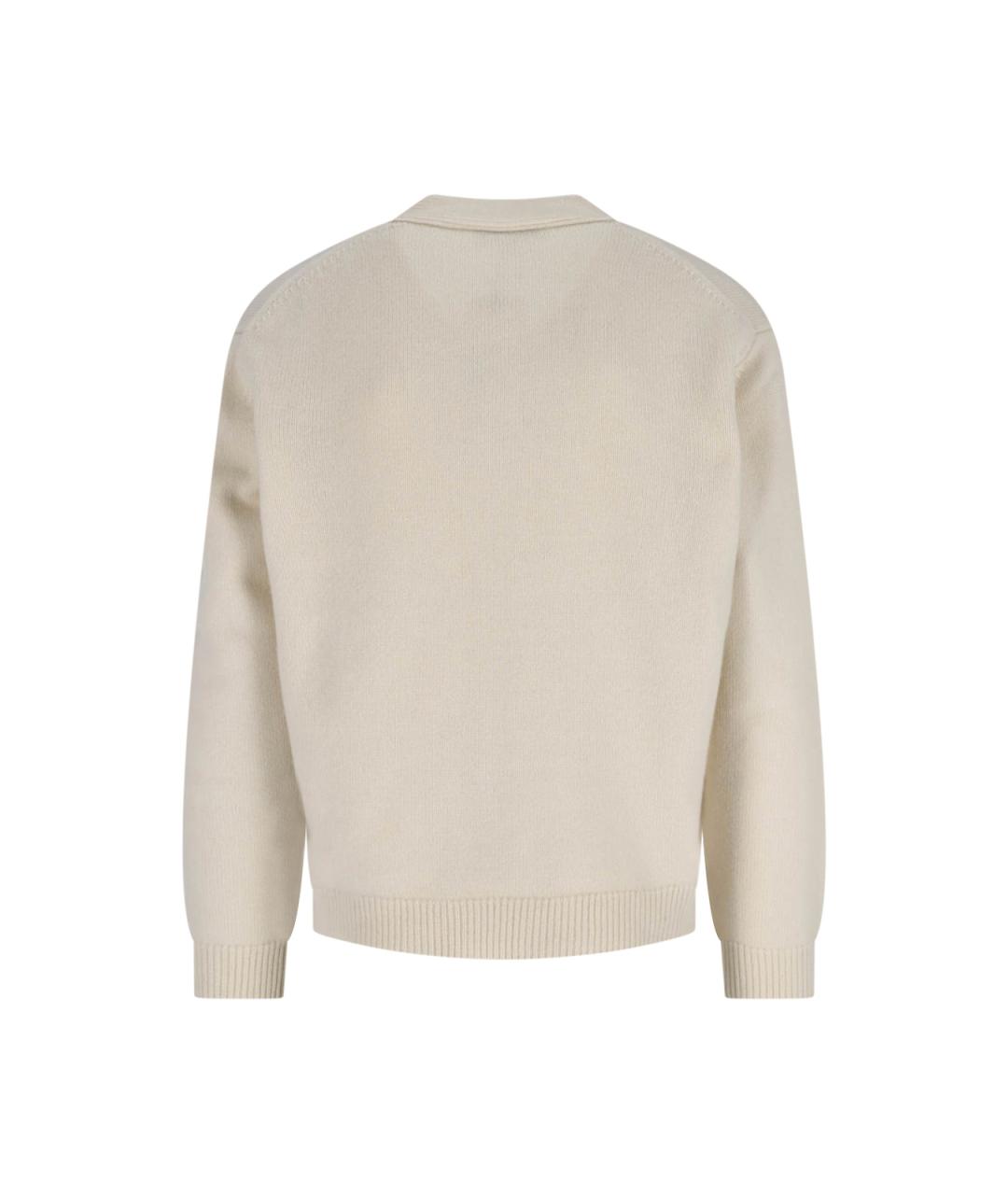 MAISON KITSUNE Бежевый шерстяной кардиган, фото 2