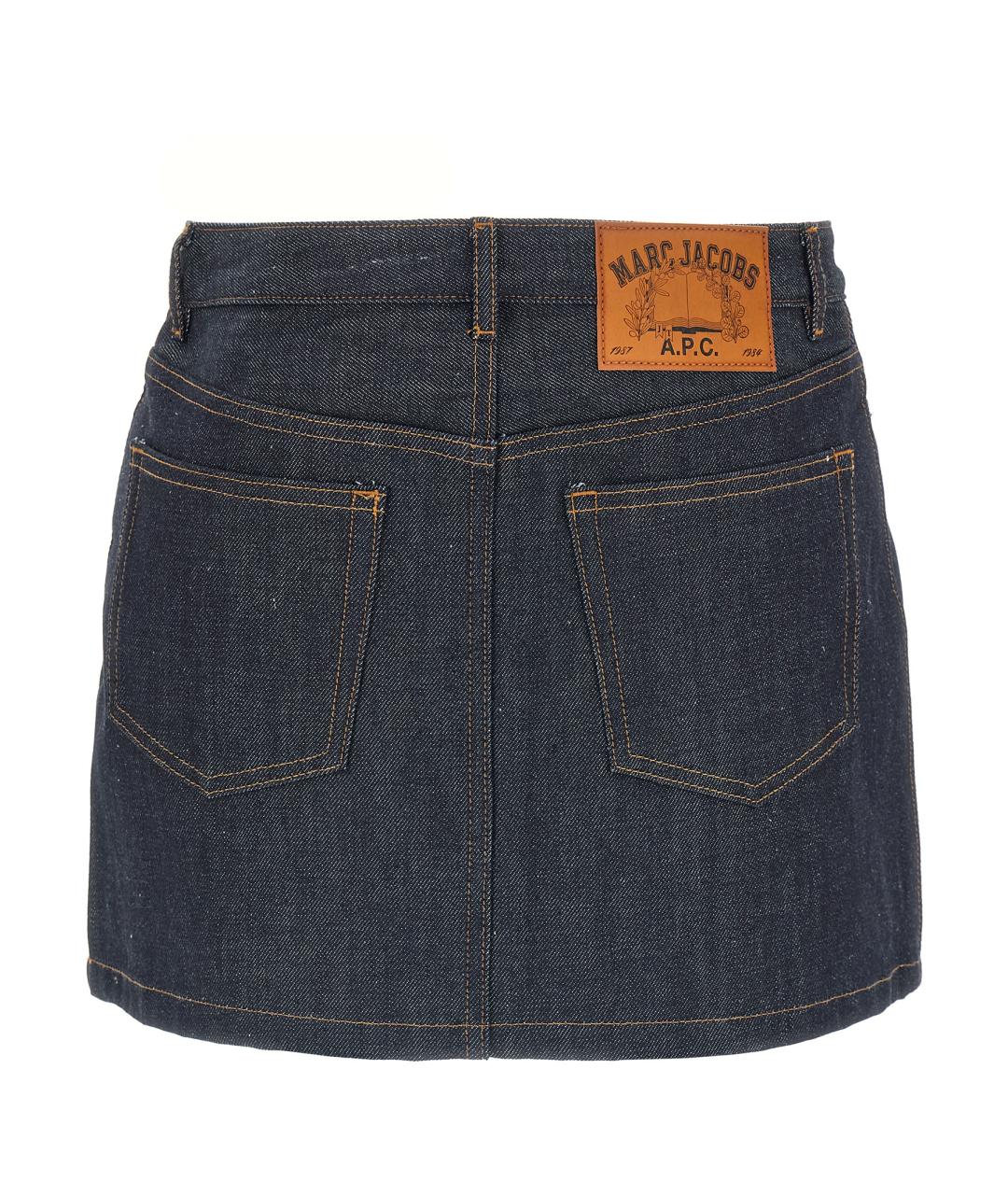 A.P.C. Синяя хлопковая юбка мини, фото 2
