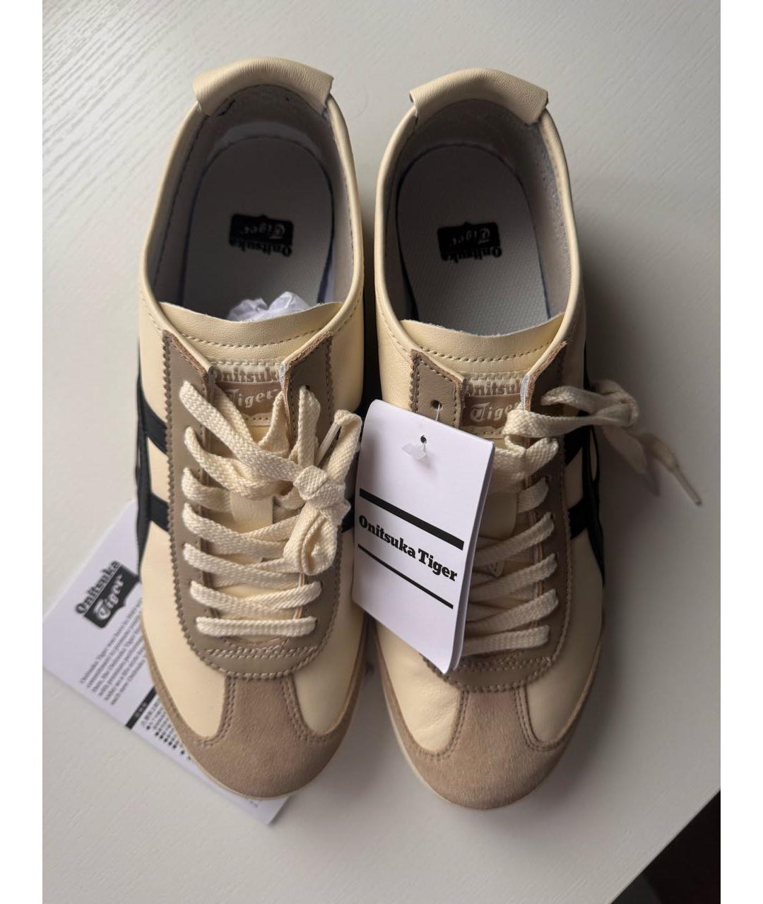 ONITSUKA TIGER Бежевые кожаные низкие кроссовки / кеды, фото 3