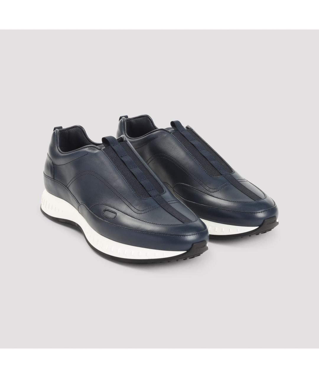 JOHN LOBB Синие кожаные низкие кроссовки / кеды, фото 5