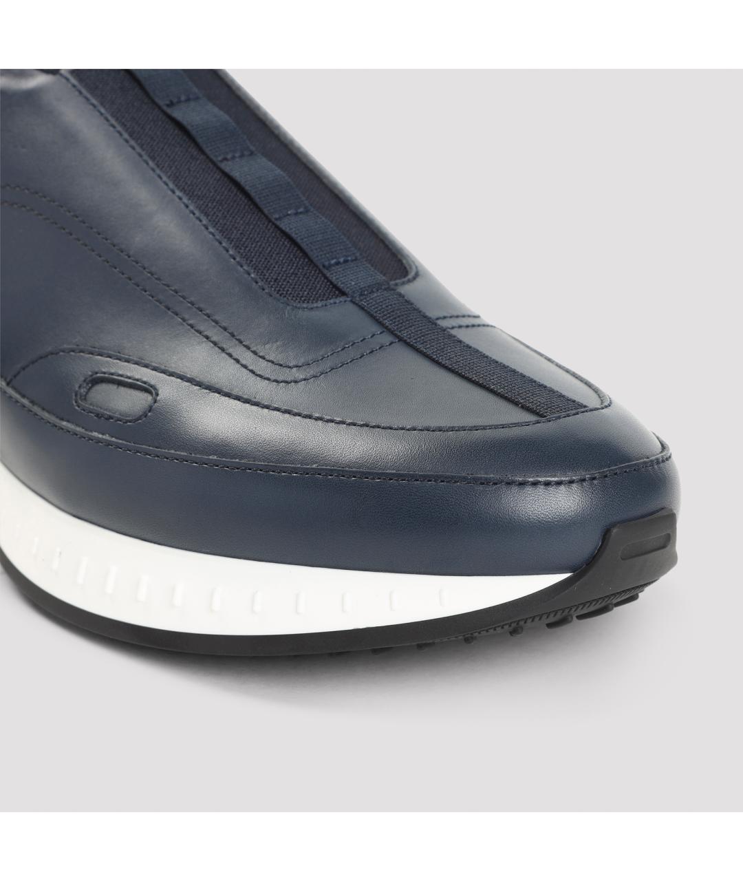 JOHN LOBB Синие кожаные низкие кроссовки / кеды, фото 7