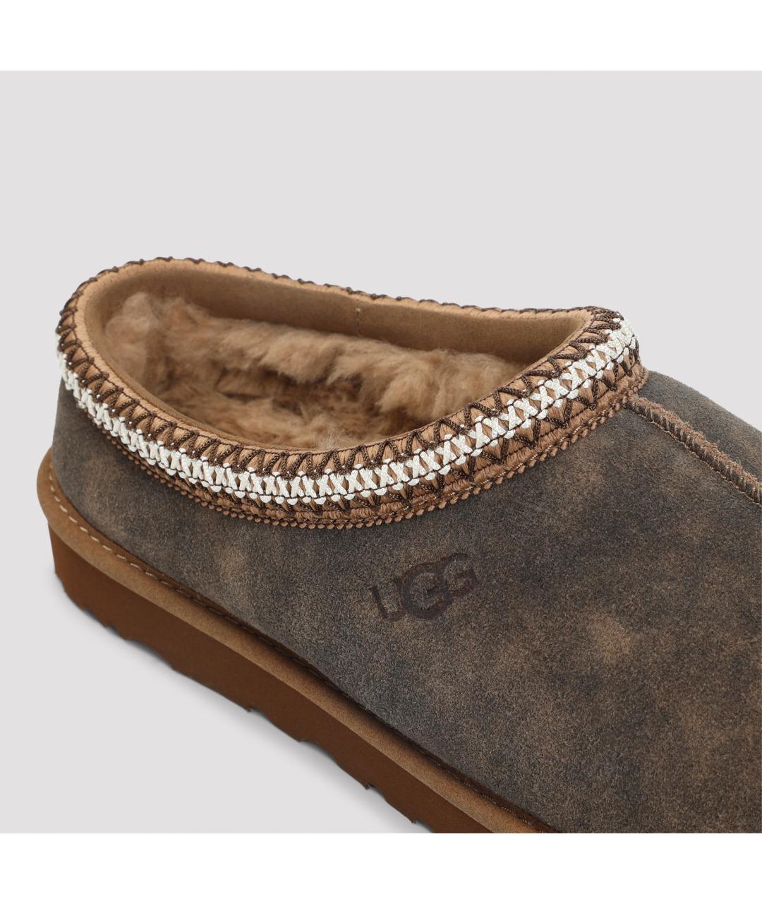 UGG AUSTRALIA Коричневые кожаные низкие ботинки, фото 6