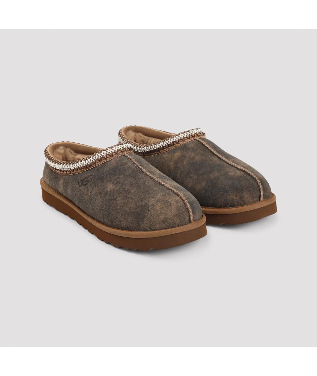 UGG AUSTRALIA Коричневые кожаные низкие ботинки, фото 5