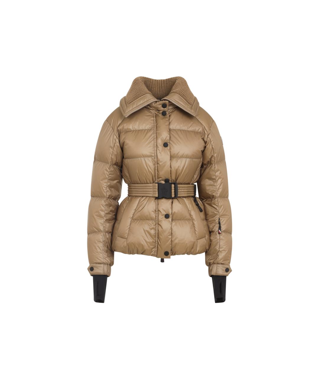 MONCLER GRENOBLE Бежевый полиамидовый пуховик, фото 2