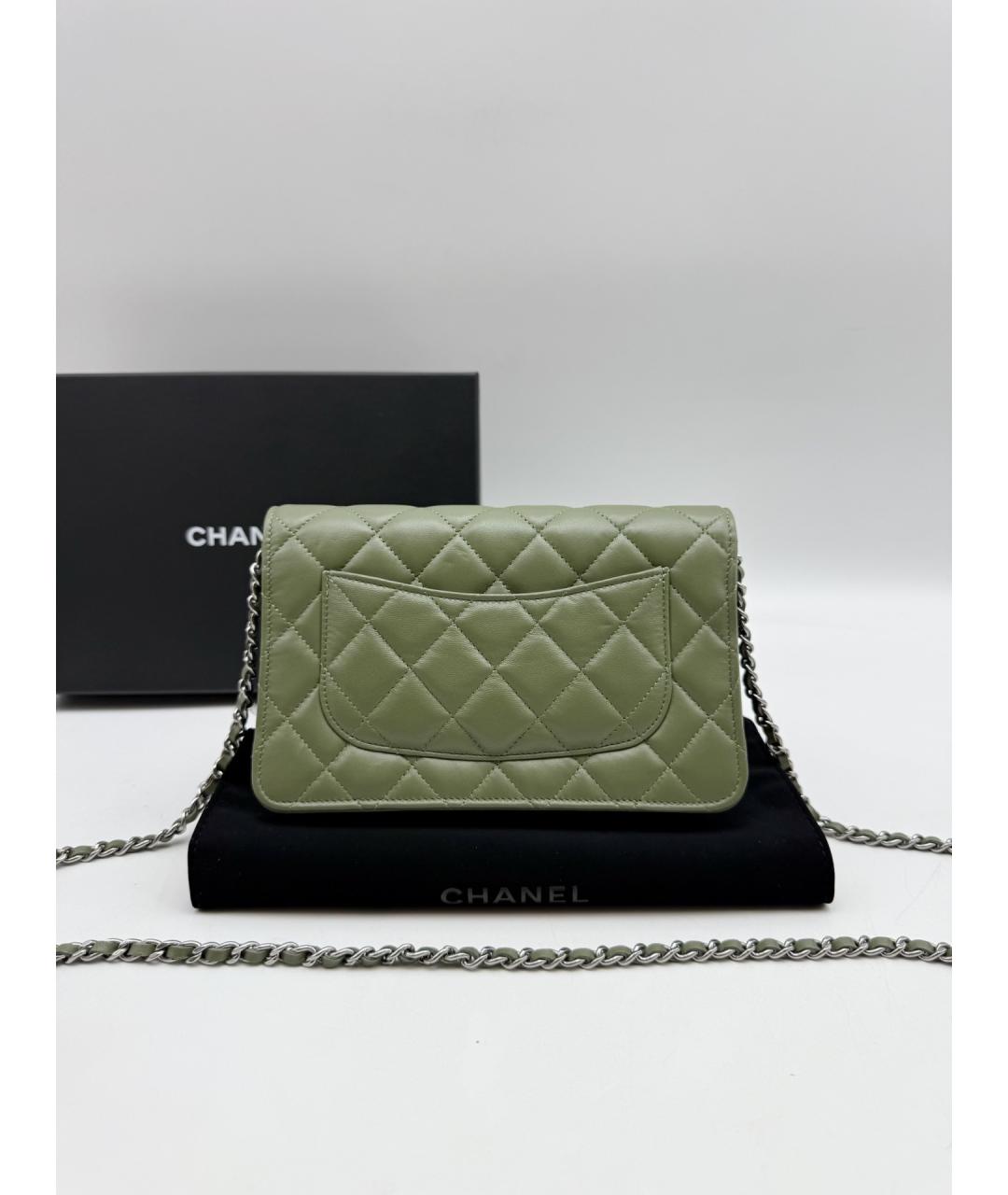 CHANEL Зеленая кожаная сумка через плечо, фото 4