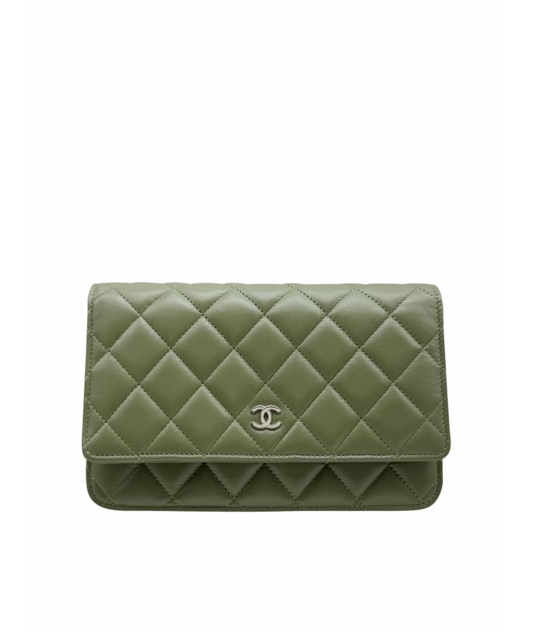 CHANEL Зеленая кожаная сумка через плечо, фото 1