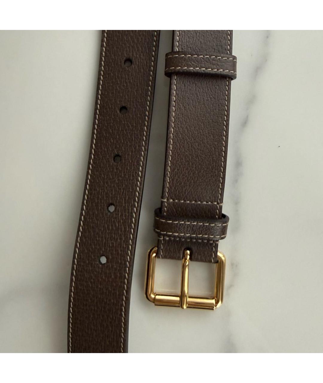 GUCCI Коричневая кожаная поясная сумка, фото 4