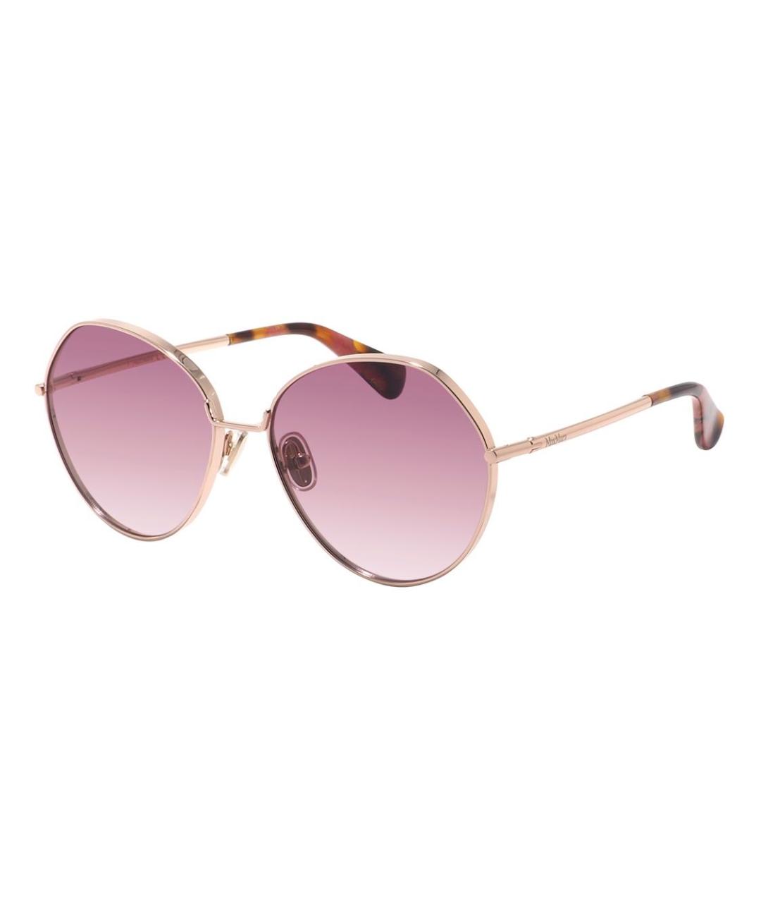MAX MARA Розовые металлические солнцезащитные очки, фото 2