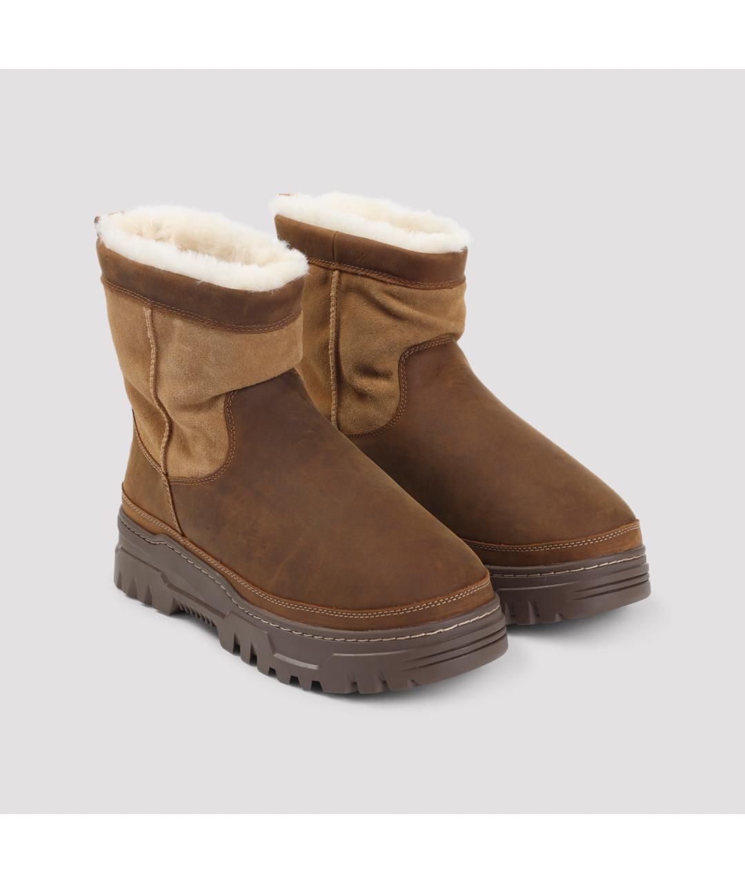 UGG AUSTRALIA Коричневые кожаные высокие ботинки, фото 5