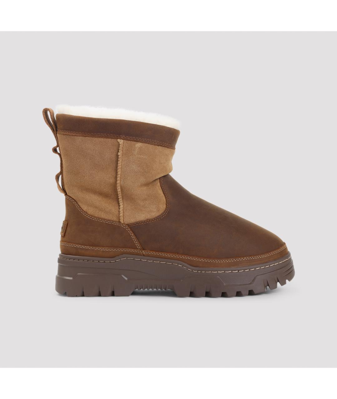 UGG AUSTRALIA Коричневые кожаные высокие ботинки, фото 3