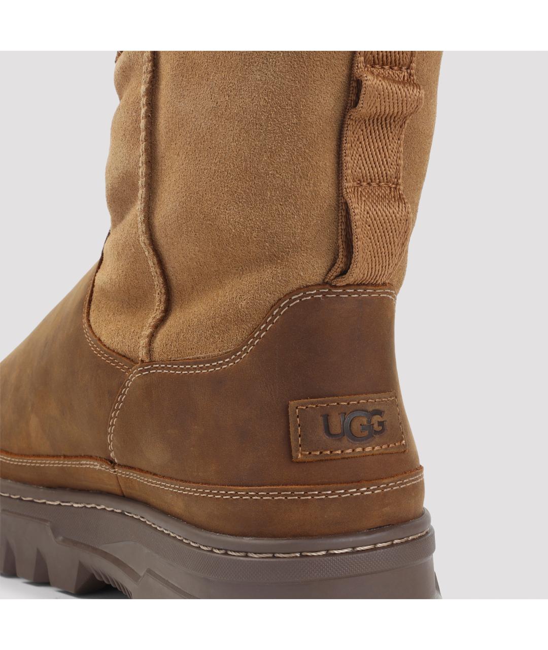 UGG AUSTRALIA Коричневые кожаные высокие ботинки, фото 6