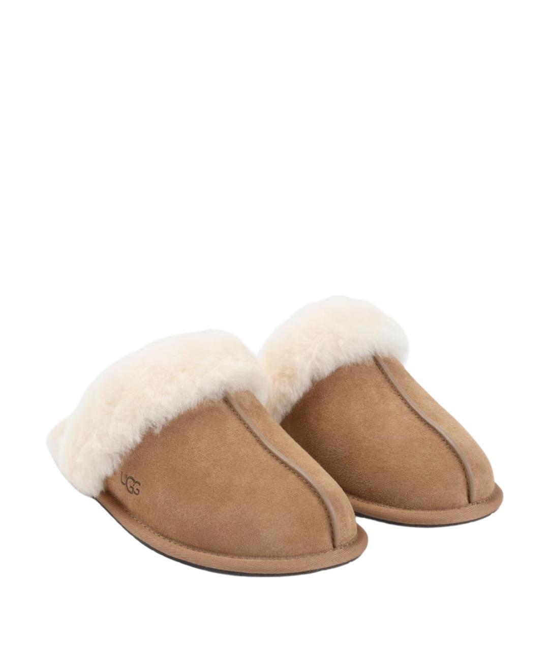 UGG AUSTRALIA Бежевые замшевые мюли, фото 5