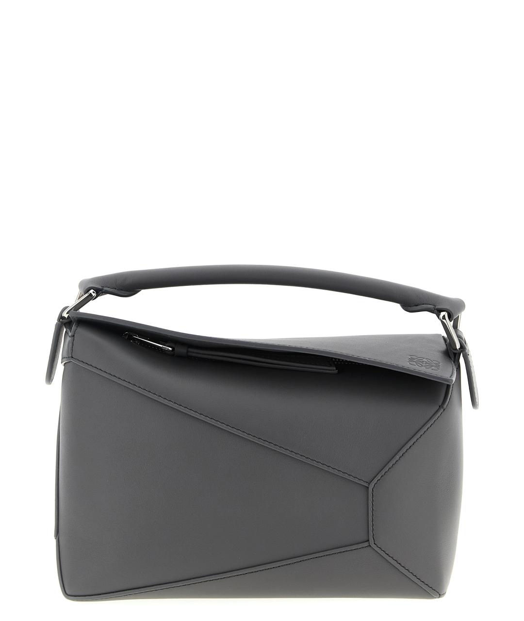 LOEWE Серая кожаная сумка тоут, фото 1