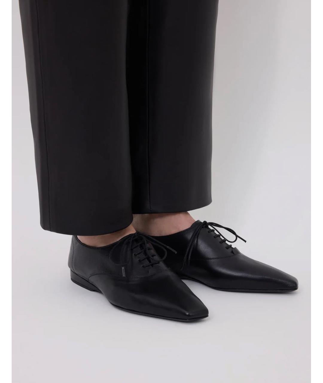 LOULOU DE SAISON Черные кожаные брогги и оксфорды, фото 3