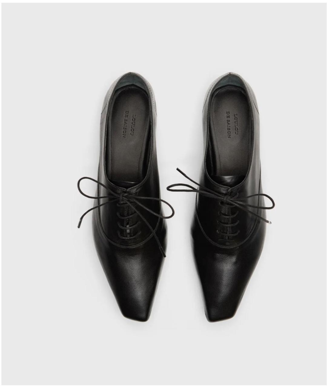 LOULOU DE SAISON Черные кожаные брогги и оксфорды, фото 4
