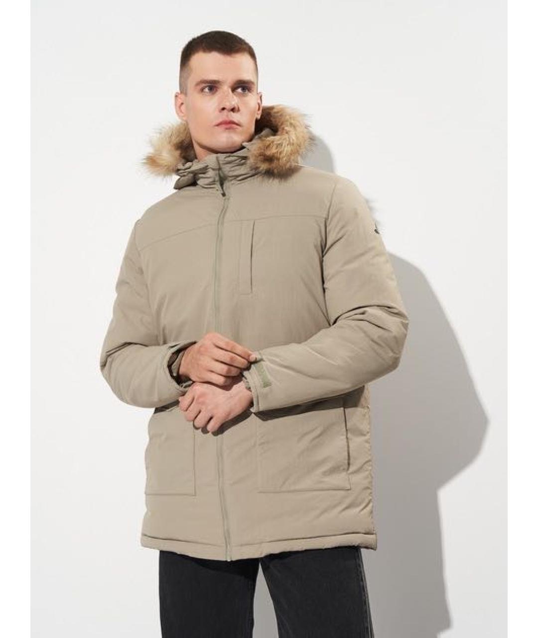 ADIDAS Бежевая полиамидовая парка, фото 2