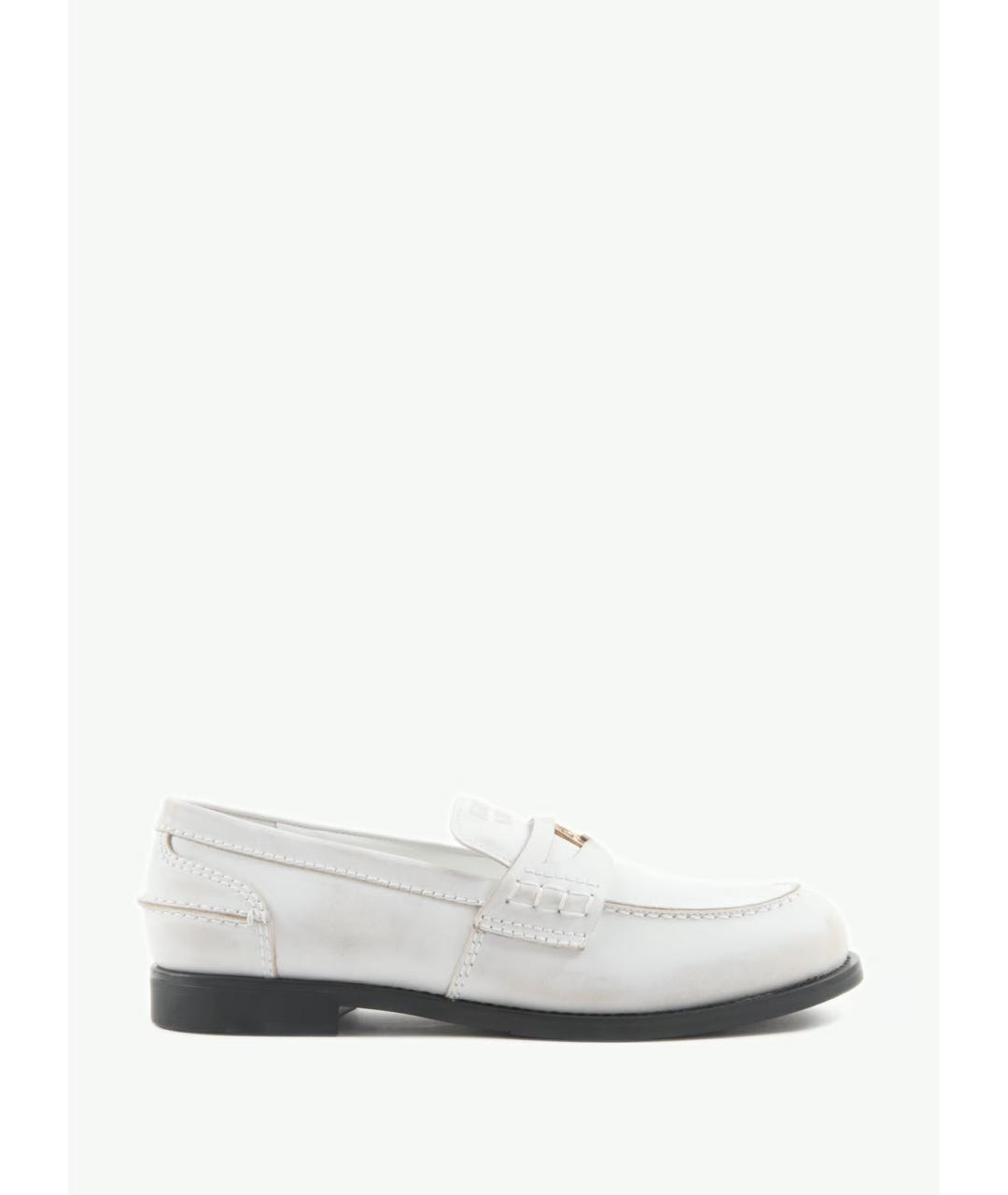 MIU MIU Белые кожаные лоферы, фото 4
