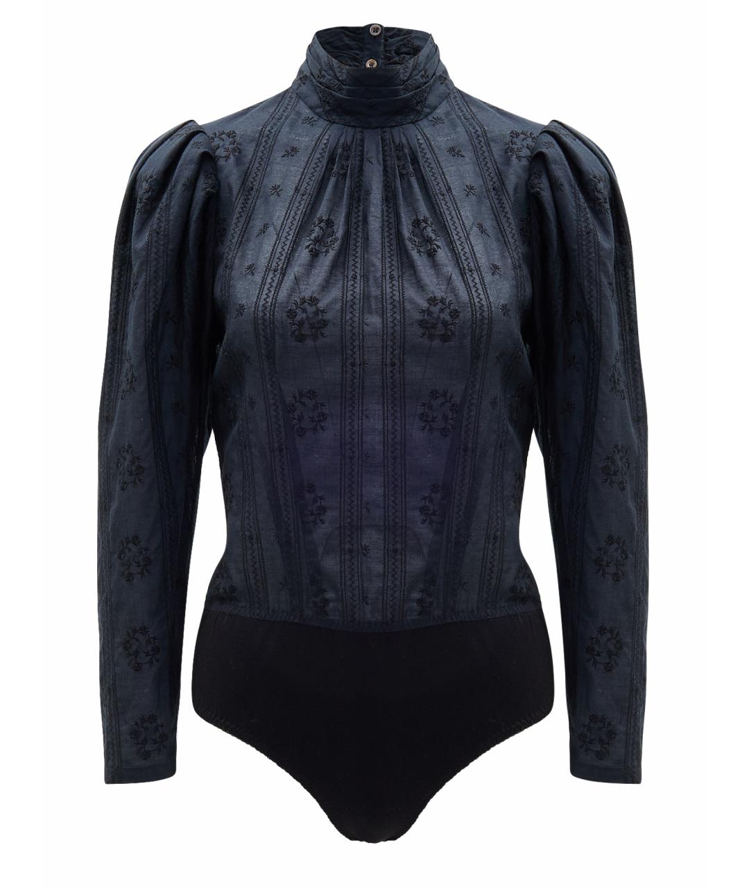 ULYANA SERGEENKO Темно-синяя хлопковая блузы, фото 1