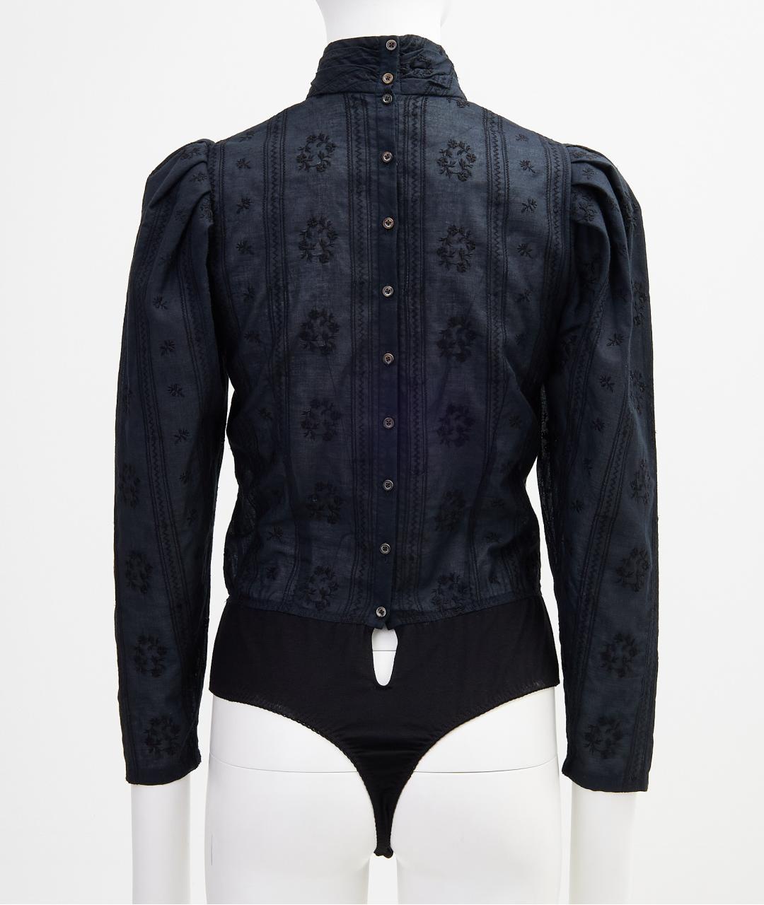 ULYANA SERGEENKO Темно-синяя хлопковая блузы, фото 2