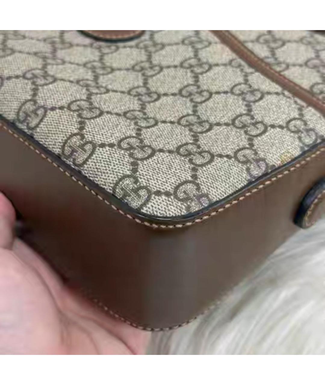 GUCCI Бежевая тканевая сумка через плечо, фото 6