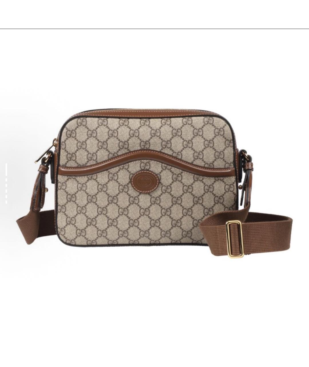 GUCCI Бежевая тканевая сумка через плечо, фото 9
