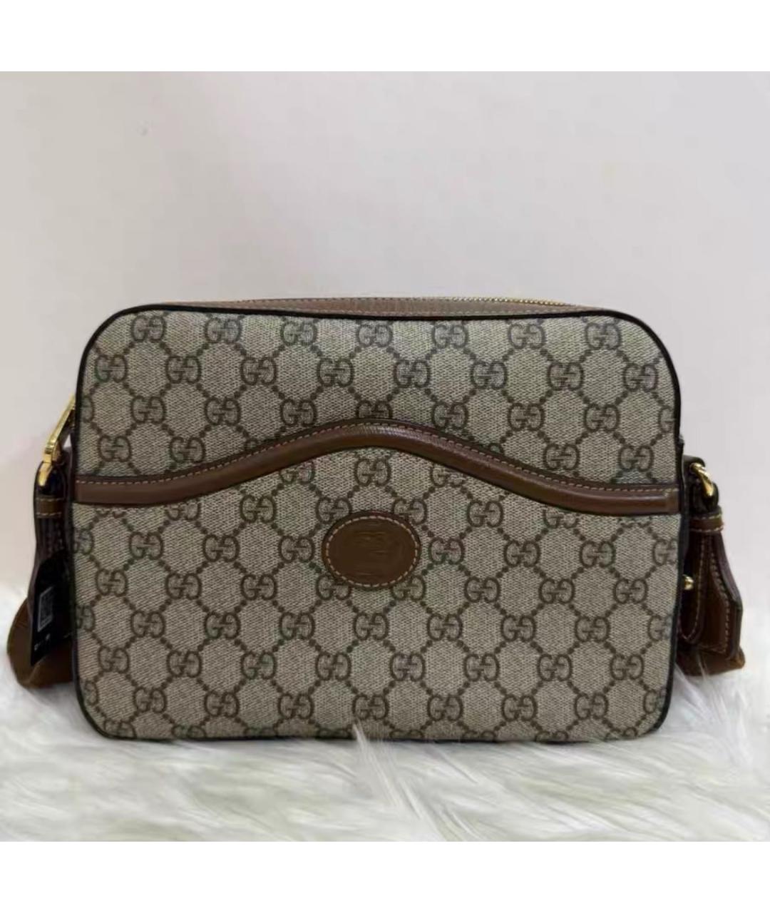 GUCCI Бежевая тканевая сумка через плечо, фото 2
