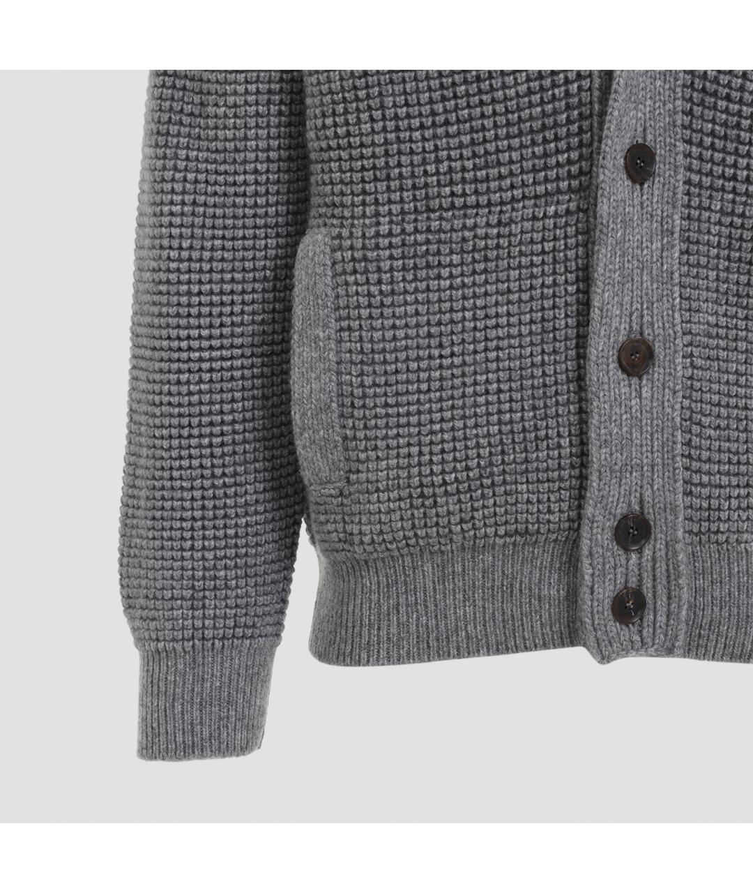 ZEGNA Серый кашемировый кардиган, фото 5