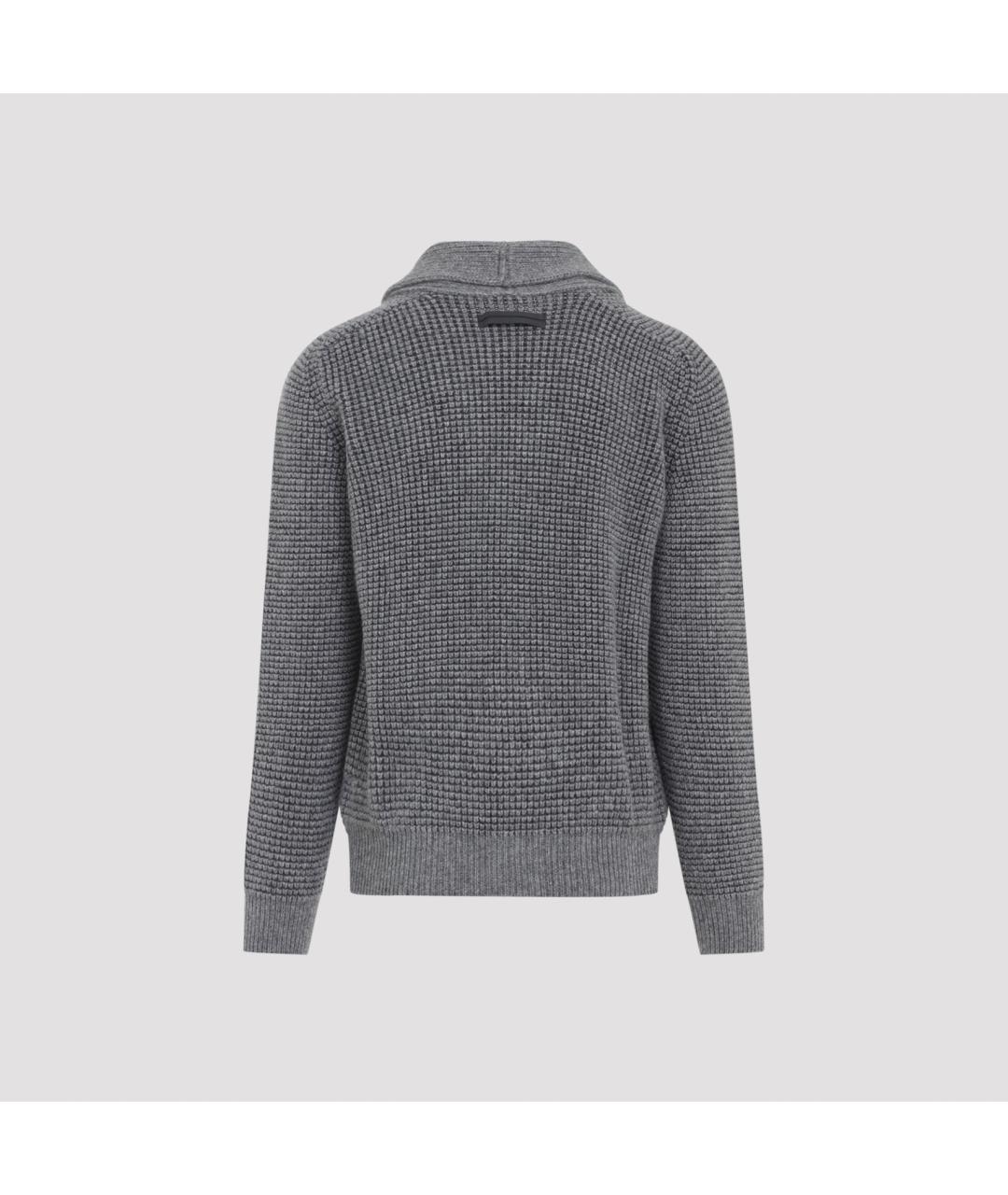 ZEGNA Серый кашемировый кардиган, фото 4