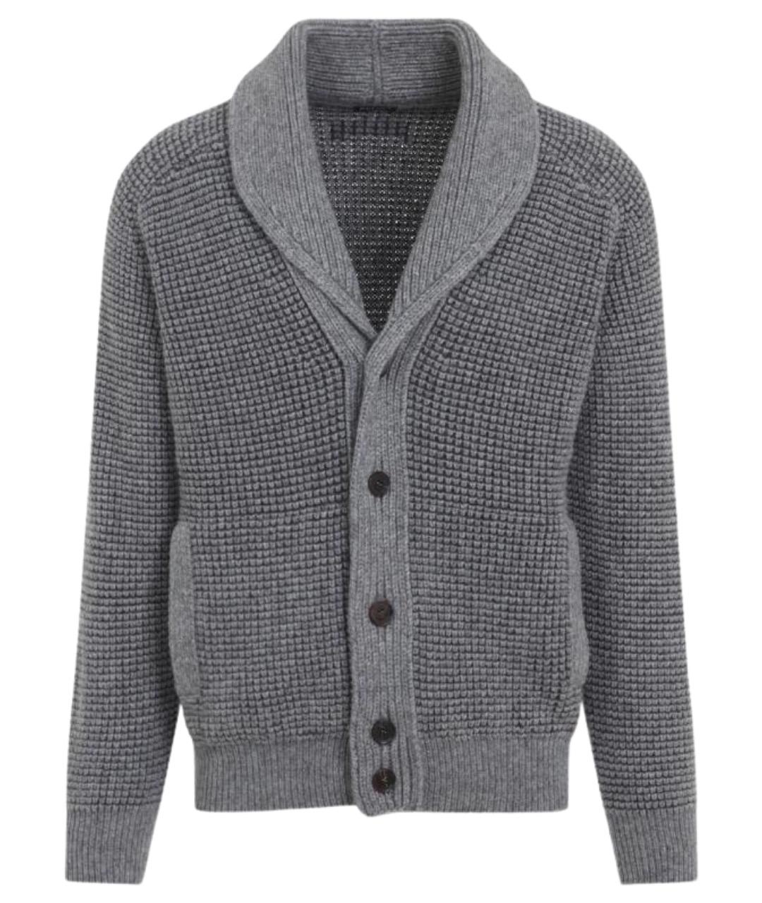 ZEGNA Серый кашемировый кардиган, фото 1